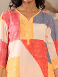 KSUT Women Pink Abstract Printed Straight Kurta Paired With Bottom