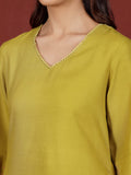 Varanga Women Floral Motif Embroidered Flared Sleeve V Neck Kurta with Trouser
