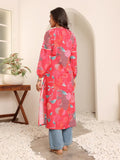 varanga women red floral printed kurta