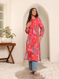 varanga women red floral printed kurta