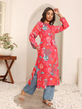 varanga women red floral printed kurta