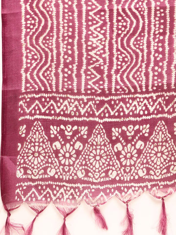 Varanga Violet Regular Round neck Kurta With Trousers & Dupatta