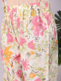KSUT Women Off White Floral Printed Kurta With Bottom