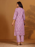 Ethnic Floral Printed straight Kurta Paired With Tonal Printed Bottom And Dupatta