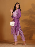 Ethnic Floral Printed straight Kurta Paired With Tonal Printed Bottom And Dupatta