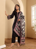 Varanga Women Black Embroidered Kurta Paired With Tonal Bottom And Printed  Bhaghalpuri Dupatta