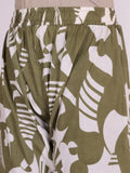 KSUT Women Bold Abstract Printed V Neck Flared Sleeve Kurta With Trouser