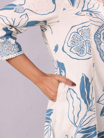 Varanga Women Bold Tropical Printed Cotton Flex Kurta