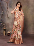 Ethnic Motifs Zari Woven Design Banarasi Saree