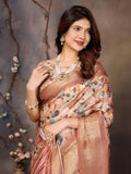 Ethnic Motifs Zari Woven Design Banarasi Saree