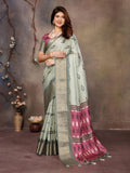 Ethnic Motifs Zari Woven Design Banarasi Saree