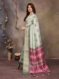 Ethnic Motifs Zari Woven Design Banarasi Saree