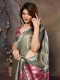 Ethnic Motifs Zari Woven Design Banarasi Saree