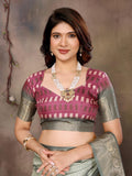 Ethnic Motifs Zari Woven Design Banarasi Saree