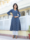 Varanga Women Blue Bandhani Printed Angrakha Kurta