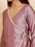 Varanga Women Zari Lace Detailed Angrakha Kurta Paired With Brocade Trouser