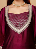 Varanga Women Zari Lace Detailed Kurta With Brocade Trouser And Bustier Top.