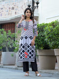 Varanga Women Geometric Printed Kurta Paired With Bottom And Dupatta