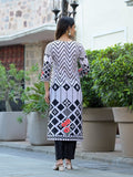 Varanga Women Geometric Printed Kurta Paired With Bottom And Dupatta