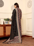 Varanga Women Black Floral Printed Yoke Embroidered Kurta Paired With Bottom And Dupatta