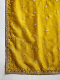 Kurta With Intricate Zari-Embroidered Yoke Is Paired With Ankle-Length Solid Trousers And A Matching Zari-Accented Dupatta