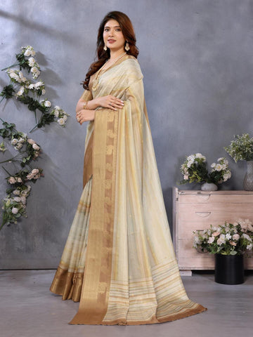 Ethnic Motifs Zari Woven Design Banarasi Saree