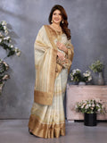 Ethnic Motifs Zari Woven Design Banarasi Saree
