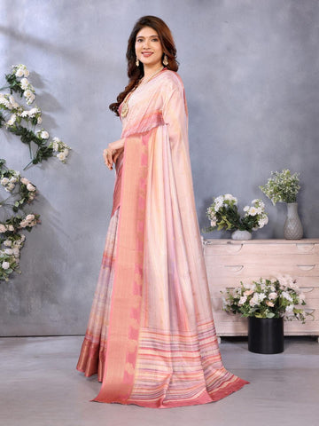 Ethnic Motifs Zari Woven Design Banarasi Saree