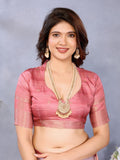 Ethnic Motifs Zari Woven Design Banarasi Saree
