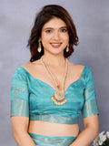 Ethnic Motifs Zari Woven Design Banarasi Saree