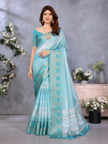 Ethnic Motifs Zari Woven Design Banarasi Saree