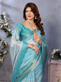 Ethnic Motifs Zari Woven Design Banarasi Saree