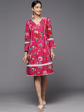 Varanga Women Pink Ethnic Motifs Printed A-Line Dress