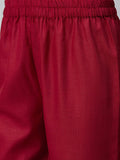 Varanga Women Rust Red & Maroon Yoke Design Kurta with Trousers