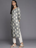 KSUT Women Grey & Cream-Coloured Ethnic Motifs Printed Kurta
