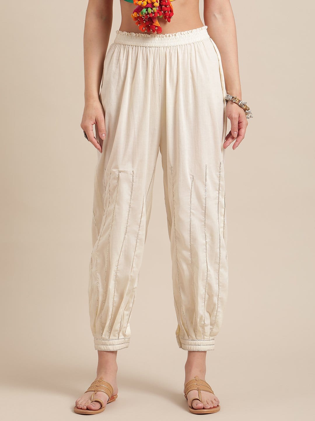 Buy IMARA Off White Womens Solid Dhoti Pants  Shoppers Stop