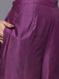 Varanga Women Purple Yoke Design Kurta with Trousers & Dupatta