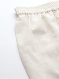 Varanga Women Off-White Elasticated Trouser Embellished With Cotton Lace At The Hem