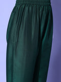 Green Embroidered Straight Kurta Paired With Tonal Embroidered Bottom And With Tonal Chiffon Dotted Dupatta