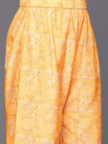 KSUT Women Pink Abstract Printed Straight Kurta Paired With Bottom