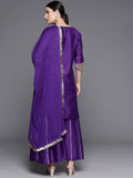 Floral Embroidered Straight Kurta Paired With Bottom And Dupatta