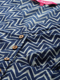 Blue Chevron Printed Top Paired With Tonal Palazzo