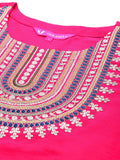 Varanga Women Fuchsia Embroidered Sequinned Kurta Set With Dupatta