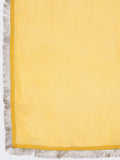 Varanga Women Mustard Embroidered Straight Kurta Paired With Tonal Bottom And Dupatta