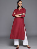 Varanga Women Maroon Solid Straight Kurta