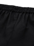 Varanga Women Black Solid A Line Tunic Paired With Tonal Bottom Vset21143