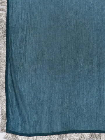 Varanga Womenwomenblue Embroidered Straight Kurta Paired With Tonal Bottom And Dupatta
