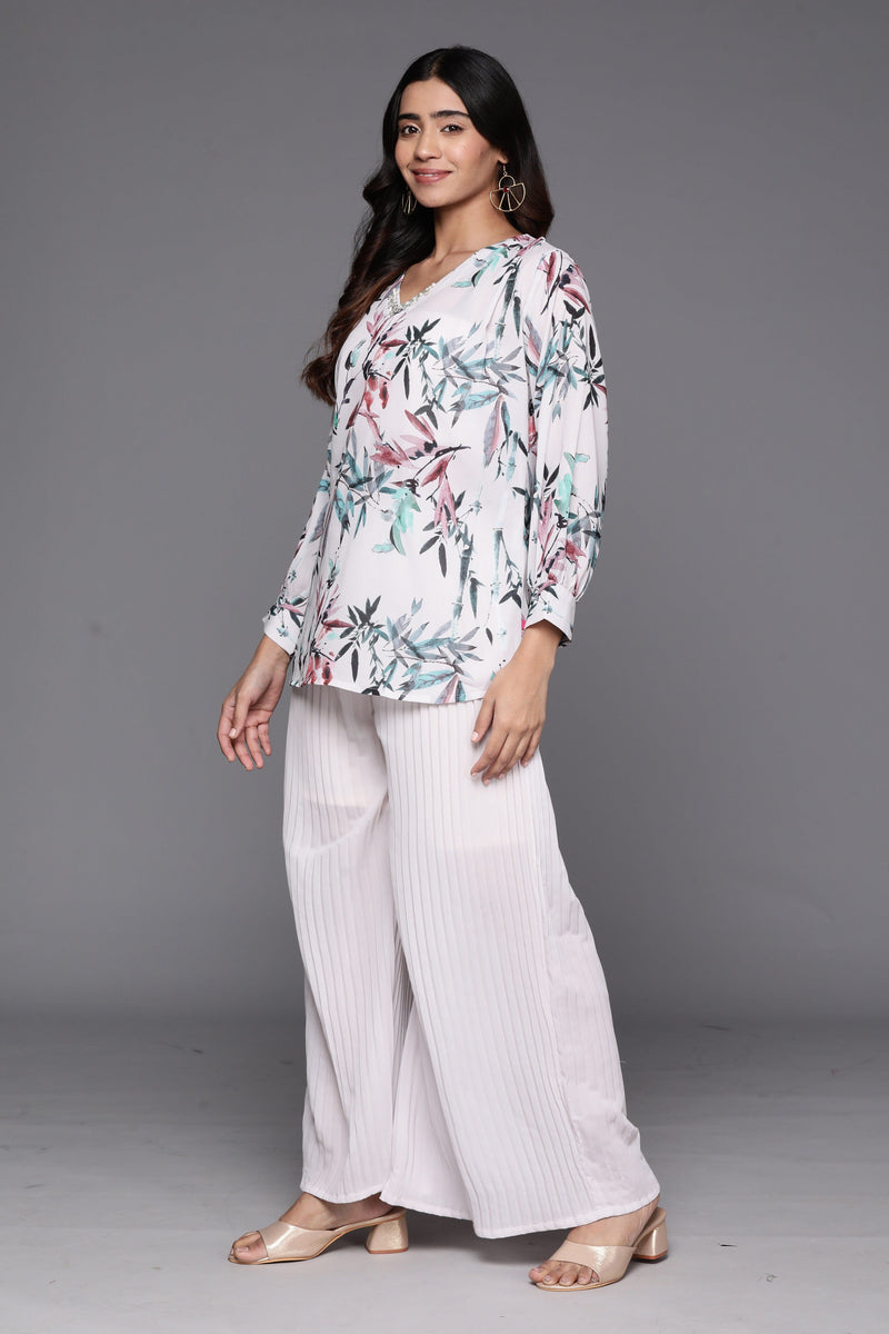 KSUT Women Off White Floral Printed Embroidered Co Ord Sets