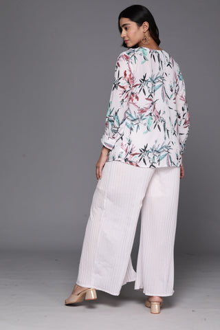KSUT Women Off White Floral Printed Embroidered Co Ord Sets