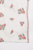 Varanga Women Olive Stripe And Floral Printed Straight Kurta With Bottom And Embroidered Dupatta